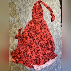 Blackmilk Red Rose Halter Midaxi Dress XXS